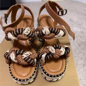Lucky Brand Brown and Black Jewelly Women's Sandals